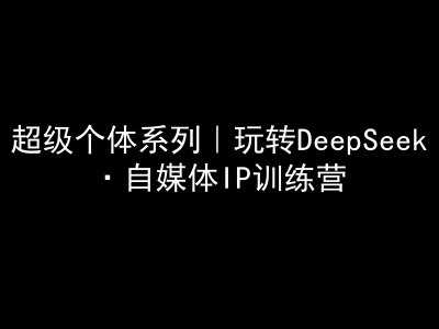 超级个体系列，玩转DeepSeek·自媒体IP训练营，deepseek教程-立业有术