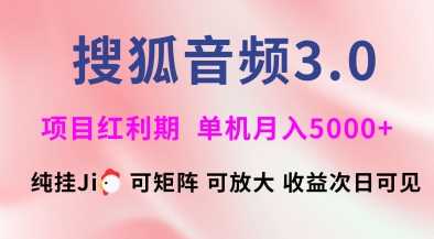 搜狐音频挂ji3.0.可矩阵可放大，独家技术，稳定月入5000+【揭秘】-立业有术