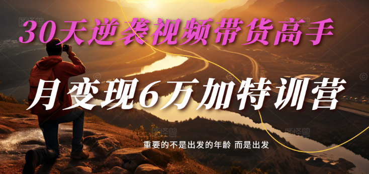 2025视频带货30天逆袭视频带货高手，单月变现6万加特训营-立业有术