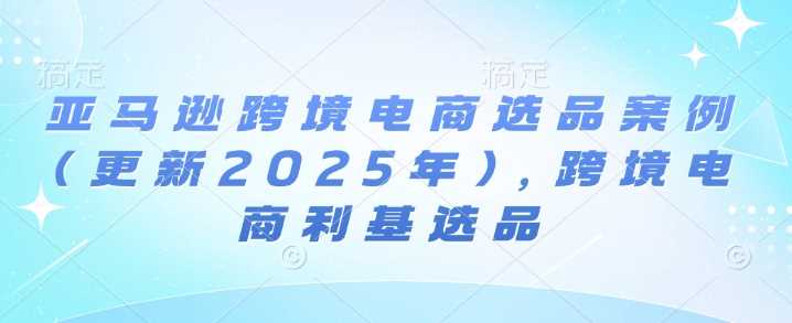 亚马逊跨境电商选品案例(更新2025年3月)，跨境电商利基选品-立业有术