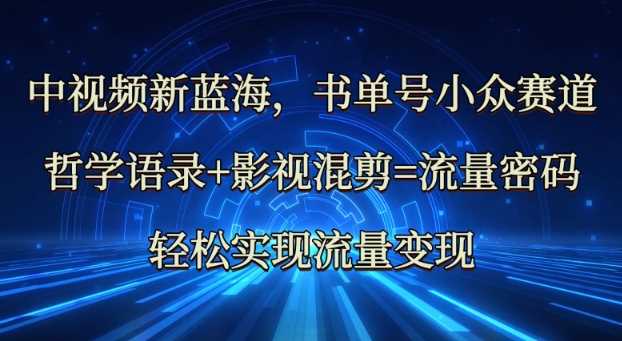 中视频新蓝海：哲学语录+影视混剪=流量密码，轻松实现流量变现-立业有术