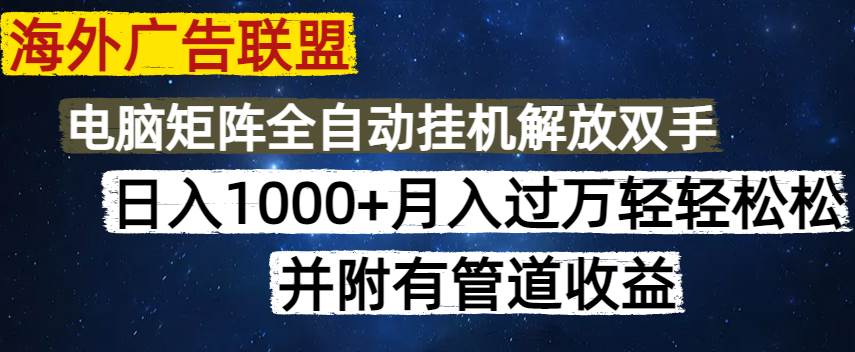 （14540期）海外广告联盟每天几分钟日入1000+无脑操作，可矩阵并附有管道收益-立业有术