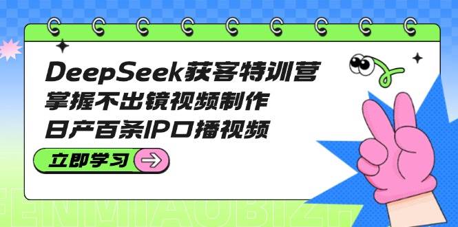 DeepSeek获客特训营：掌握不出镜视频制作，日产百条IP口播视频-立业有术