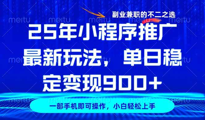 （14550期）25年小程序推广最新玩法，稳定日入900+，副业兼职的不二之选-立业有术