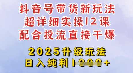 2025全新升级抖音带货玩法，一天纯利四位数，从剪辑到选品再到发布投流，超详细玩法揭秘-立业有术