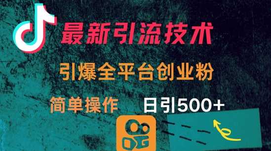 最新引流方法，引爆全平台的一个创业粉，简单操作日引300+-立业有术