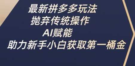 最新拼多多玩法，抛弃传统操作，AI赋能，助力新手小白获取第一桶金-立业有术