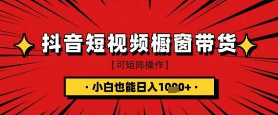 抖音短视频食品橱窗带货，小白轻松上手日入1k+【揭秘】-立业有术