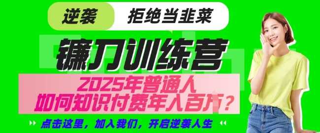 【网创项目终点站-镰刀训练营超级IP合伙人】25年普通人如何通过知识付费实现逆袭【揭秘】-立业有术