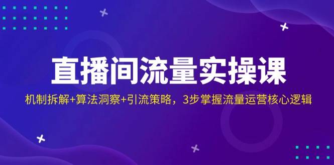 直播间流量实操课：机制拆解+算法洞察+引流策略，3步掌握流量运营核心逻辑-立业有术