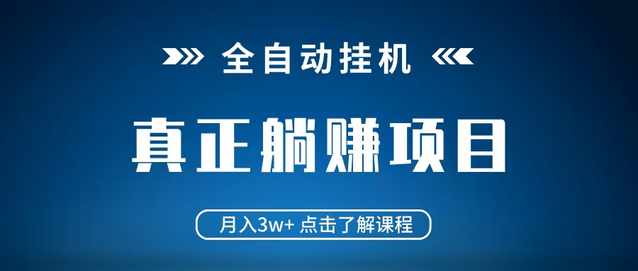 全自动挂机项目 月入3w+ 真正躺平项目 不吃电脑配置 当天见收益-立业有术