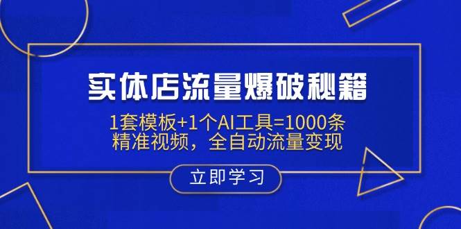 实体店流量爆破秘籍：1套模板+1个AI工具=1000条精准视频，全自动流量变现-立业有术