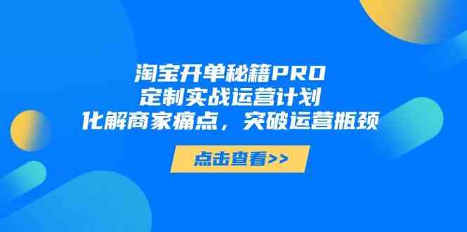 淘宝开单秘籍PRO，定制实战运营计划，化解商家痛点，突破运营瓶颈-立业有术