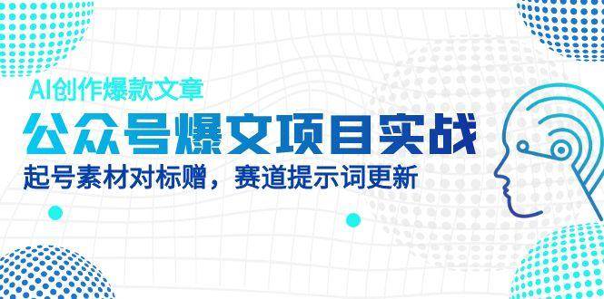 公众号爆文项目实战，AI创作爆款文章，起号素材对标赠（附赛道AI提示词）-立业有术