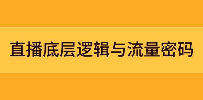 直播底层逻辑与流量密码：定位模型+案例拆解，急速流承接与数据优化全攻略-立业有术