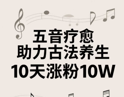 古法五音养生教程，五音疗愈的视频的制作方法，2-4小时就能学会，作者10天涨粉10W-立业有术