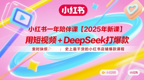 小红书一年陪伴课【2025年新课】，用短视频+deepSeek打爆款，史上最干货的小红书店铺爆款课程-立业有术