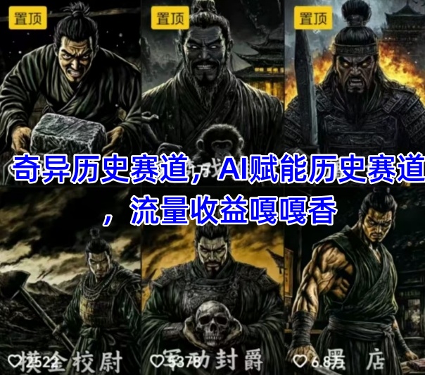 抖音奇异历史赛道，AI赋能历史赛道，流量收益嘎嘎香，狂撸伙伴计划-立业有术