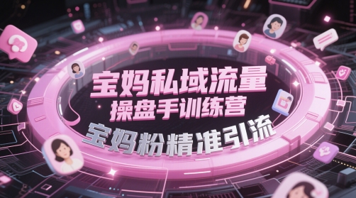 宝妈私域流量操盘手训练营，宝妈粉精准引流-立业有术