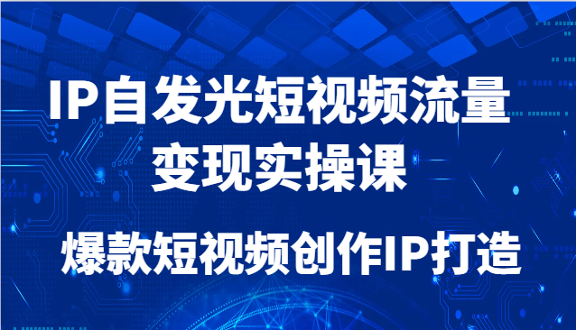 IP自发光短视频流量变现实操课，爆款短视频创作IP打造-立业有术