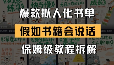 最新爆款拟人化书单玩法，假如书籍会说话，保姆级教程-立业有术