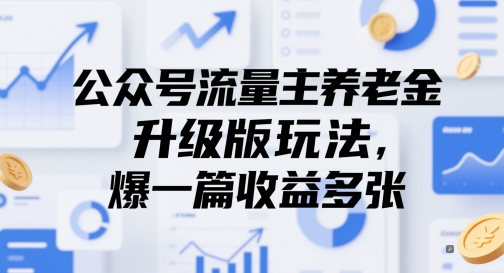 公众号流量主养老金升级版玩法，爆一篇收益多张-立业有术