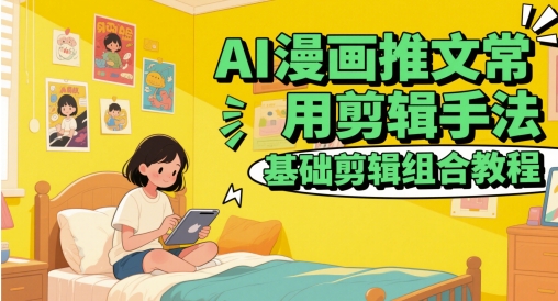 AI漫画推文常用剪辑手法，基础剪辑组合教程-立业有术