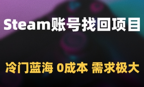 Steam账号找回项目，冷门蓝海，0成本，需求极大-立业有术
