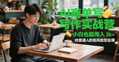 AI商单写作实战营，小白也能周入3k+，给普通人的低风险创业课-立业有术