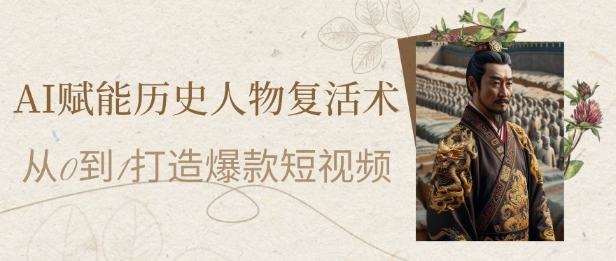 AI赋能历史人物复活术：从0到1打造爆款短视频，7天涨粉10W，小白也能月入过1W-立业有术