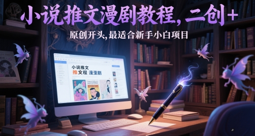 小说推文漫剧教程，二创+原创开头，最适合新手小白项目-立业有术