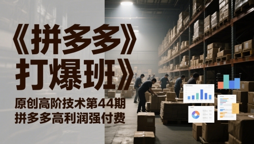 《拼多多打爆班》原创高阶技术第44期，拼多多高利润强付费-立业有术