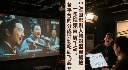 AI三国影视剧人物对口型唱歌玩法，一条视频百W千W播放，各平台的分成计划吃到飞起-立业有术