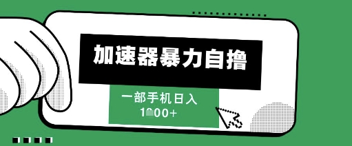 205新风口，加速器暴力自撸，单机日入1k+【揭秘】-立业有术