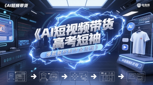 AI短视频带货高考短袖爆款解析制作全流程-立业有术