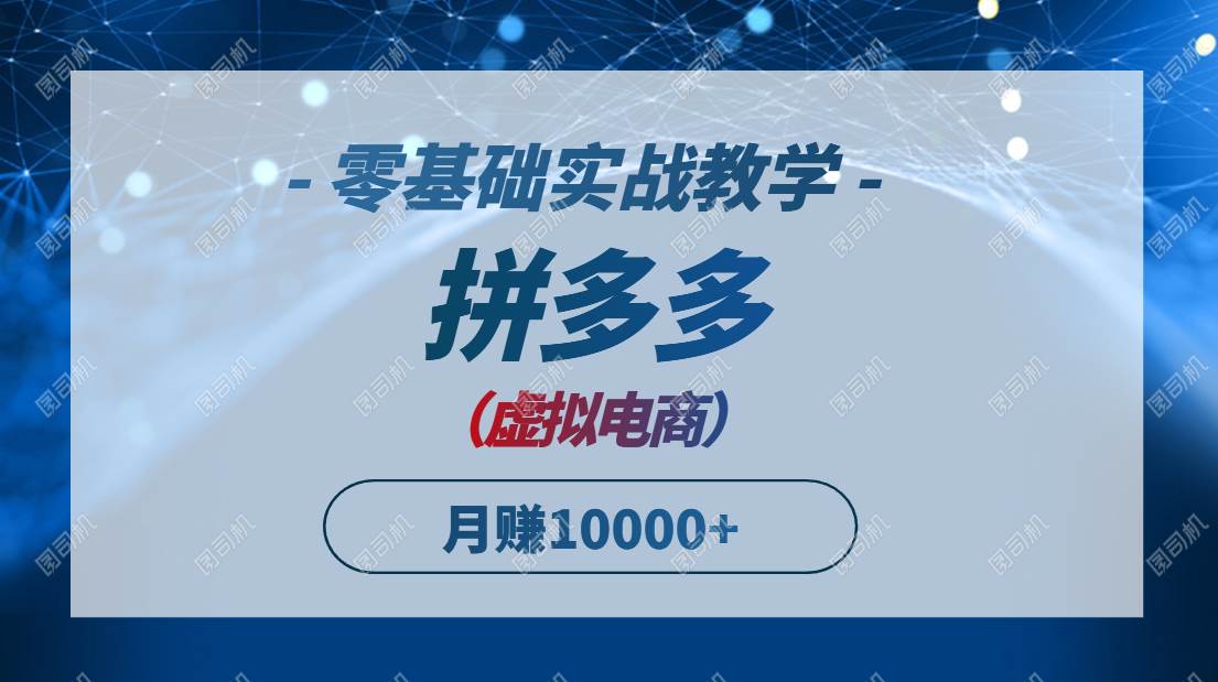 （14880期）拼多多虚拟电商，零基础实战教学，快速打爆商品，新手也能月入10000+-立业有术