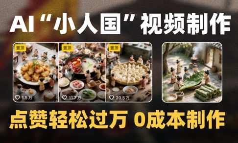 爆款1000W+播放微缩景观迷你小人国AI视频0成本制作全流程教学-立业有术
