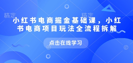 小红书电商掘金课，小红书电商项目玩法全流程拆解（更新5月）-立业有术