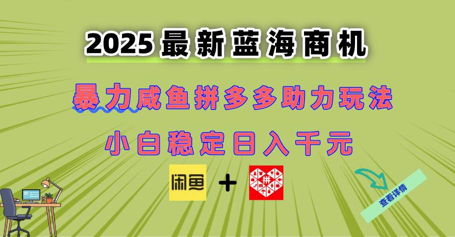 （14942期）最新闲鱼拼多多助力玩法 当下的蓝海商机 新手小白也能轻松操作 实现日…-立业有术