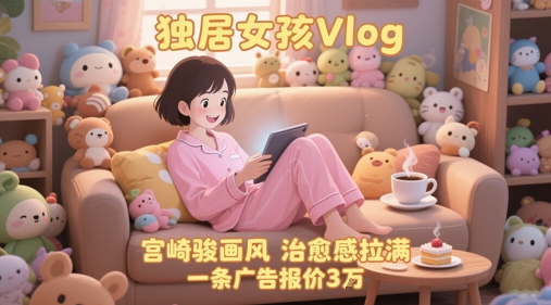 单个账号涨粉71W！用AI制作独居女孩Vlog，宫崎骏画风，治愈感拉满，一条广告报价3W-立业有术