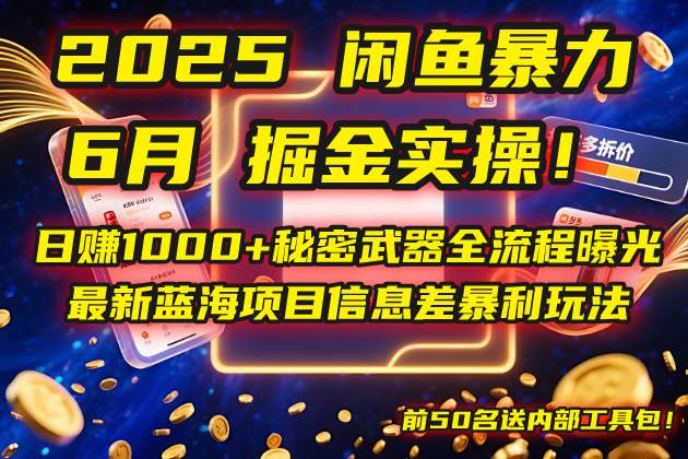 （14964期）2025闲鱼暴力掘金实操！日赚1000+秘密武器全流程曝光，最新蓝海项目信…-立业有术