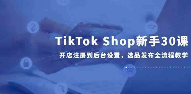 TikTok Shop新手30课，开店注册到后台设置，选品发布全流程教学-立业有术