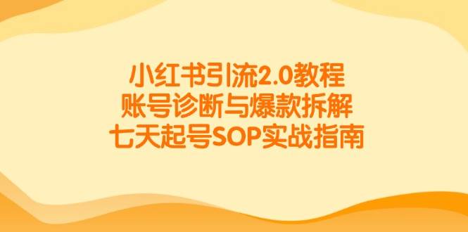 （14981期）小红书引流2.0教程，账号诊断与爆款拆解，七天起号SOP实战指南-立业有术
