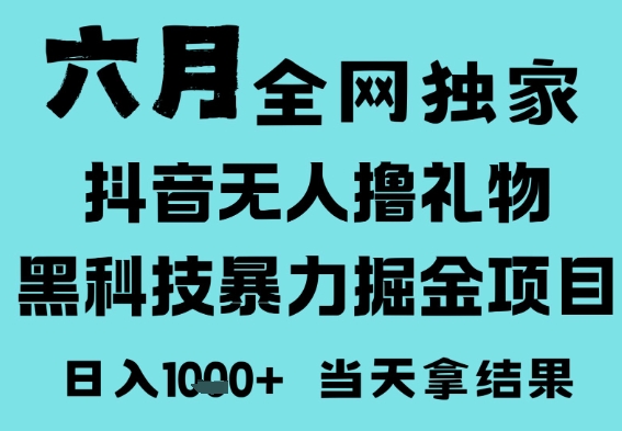 25年6月高爆抖音无人直播最新撸音浪掘金项目，门槛低小白可做，无脑日入1k，可矩阵放大【揭秘】-立业有术