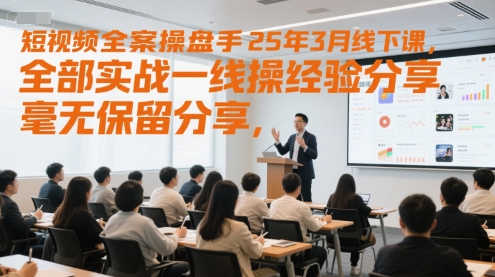 短视频全案操盘手25年3月线下课，全部实战一线操盘手经验分享，毫无保留分享，全是干货-立业有术