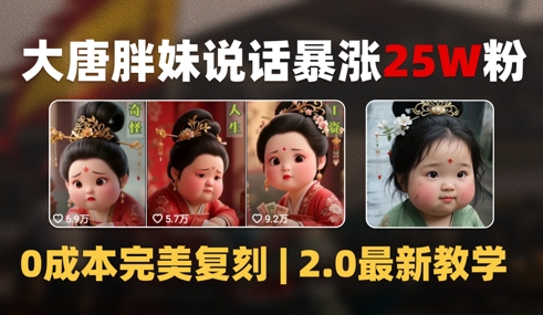 AI大唐胖贵妃说话2.0，40条视频暴涨40w粉，附独家变现攻略-立业有术