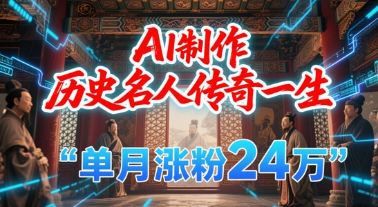 暴力起号！用AI制作历史名人传奇一生，单月涨粉24W，涨粉+变现赛道黑马来了-立业有术