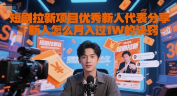 短剧拉新项目优秀新人代表分享新人怎么月入过1W的诀窍-立业有术