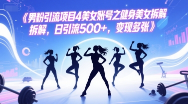 男粉引流项目4美女账号之健身美女拆解，日引流500+，变现多张-立业有术