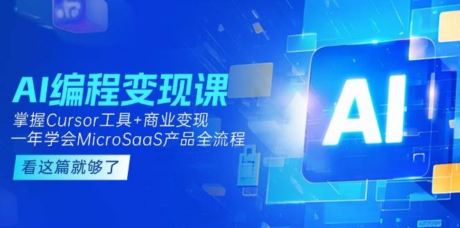 （15063期）AI编程变现课：掌握Cursor工具+商业变现，一年学会MicroSaaS产品全流程-立业有术